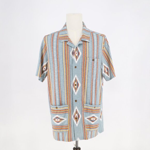 NWT FRYE Men's Slate Stripe Aztec Short Sleeve Knit Shirt Size XXL - Picture 2 of 8
